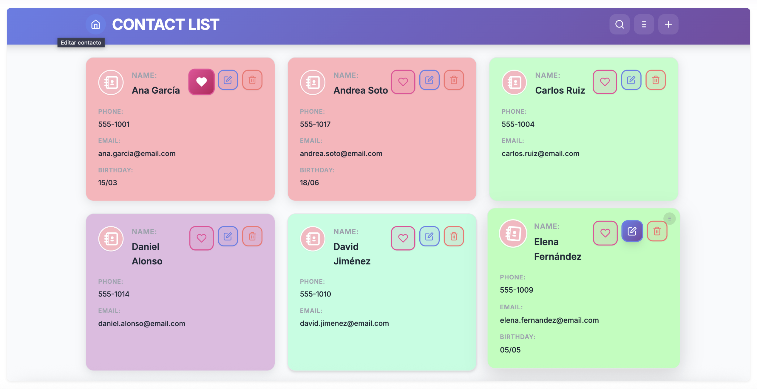 Contact List - Contact Manager